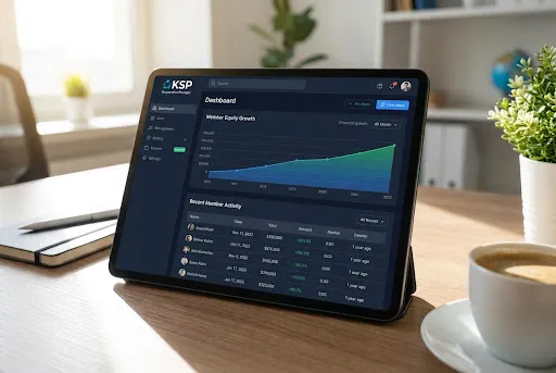 Dasbor software koperasi simpan pinjam HeaCoop untuk KSP dan KSPPS